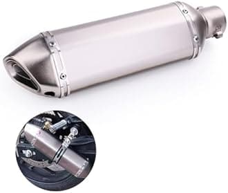Motorcycle Exhaust Muffler 1.5-2"Inlet with Removable DB Killer for Street/Sport Motorcycles and Scooters with 38,51mm Diameter Exhaust Pipes(Titanium)