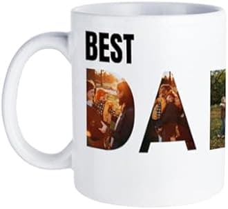 CMLONGQIA Custom Mug with Photo Logo Text Personalised Coffee Mug 11Oz Double Side Customised Present for Father's Day