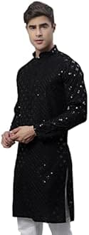 Jompers Men's Chikankari Embroidered and Sequence Kurtas Only