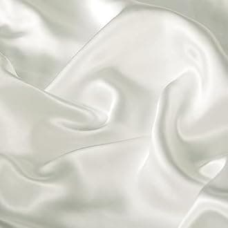 P Pothuiny Satin Duvet Cover Twin, Luxury Silky Like Ivory White Duvet 68" x 90" - Zipper Closure & Corner Ties