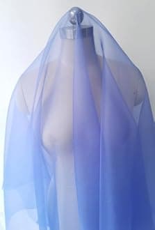 100cm*114cm Sea Blue Mulberry Silk Organza Fabric Tecido Fashion Wedding Dress Evening Gown Silk Fabric Veil Tulle Gauze Lining Material (Sea Blue)