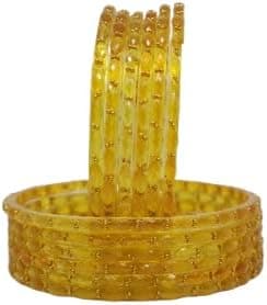 Raindrop Glass Bangles Set Beads Work | Traditional Chudi Bangle Set for Women & Girls | Wedding, Party & Gift Wear (packing 12 bangles)