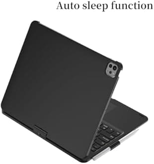kaidisen 360° Rotatable Keyboard Compatible with iPad Pro 11 inch (M4, 2024) Keyboard Case with Touchpad and 7 Color Backlight Foldable Backlit 360 Rotating,Black