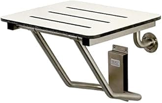 Kingston Brass KBSS1816 Adascape 18インチ x 16インチ 壁取り付け 折りたたみシャワーシート つや消しステンレススチール