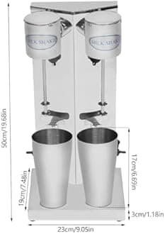 Electric Milkshake Maker Machine, 2x180W Commercial Milkshake Blender Double Head Stainless Steel Smoothie Mixer Malt Blender Machine Drink Mixer for Commercial and Home Use