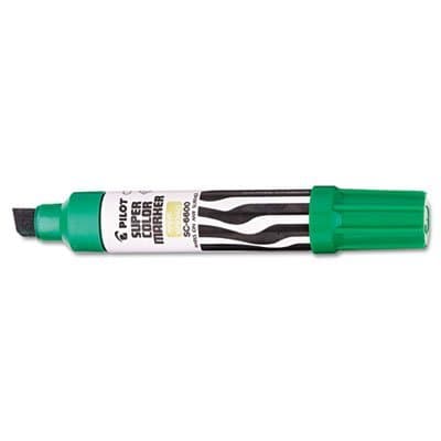 4 PACK: Pilot Super Jumbo Permanent Marker, X-Wide Chisel GREEN Ink (45400)