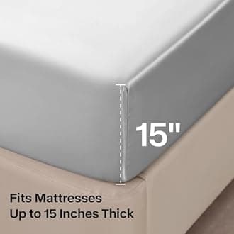 BEDELITE Satin Sheets Twin XL Size Bed Set, Luxury Soft Grey Silky Sheets for Hair and Skin, Similar to Silk Bed Sheets Set 3 Pieces with 1 Deep Pocket Fitted Sheet, 1 Flat Sheet, and 1 Pillowcase