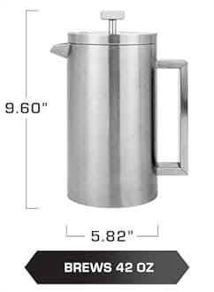 COLETTI Boulder Camping French Press (An American Press) - Large Insulated French Press Coffee Maker – 42 oz
