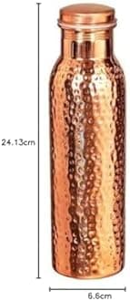 OSNICA Traveller's Copper Water Bottle 100% Pure Copper Water Bottle Joint Free Leak Proof -Ayurveda Health Benefits Copper Stylish Bottle 900 ML (Design 01)