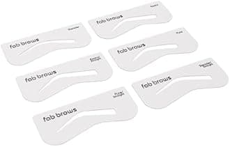 Fab Brows Duo Eyebrow Stencils | 6 Natural-Looking Brow Shapes | Easy Eyebrow Shaper Stencil | Fits All Faces & Sizes | Eyebrow Stencil Kit for Beginners & Professionals | Stencils Only, Cruelty-Free