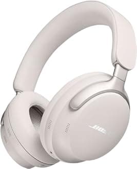 Bose New QuietComfort Ultra Wireless Noise Cancelling Headphones with Spatial Audio, Over-The-Ear Headphones with Mic, Up to 24 Hours of Battery Life, White Smoke