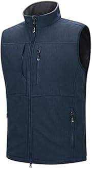 33,000ft Men's Lightweight Softshell Vest Outerwear Zip Up Fleece Lined Windproof Sleeveless Jacket for Golf Running Hiking