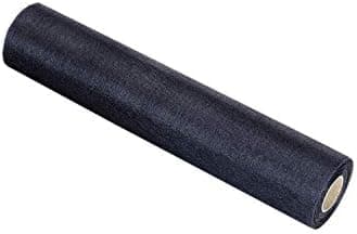 Trimming Shop 25M X 29Cm Snow Sheer Organza Rolls Black With Glitter Fabric - Perfect As Christmas, Wedding Or Party Decorations