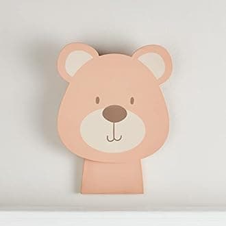 Lights4fun Battery Operated LED Bear Children's Wall Light Kids Bedroom Nursery Decoration with Remote and Timer