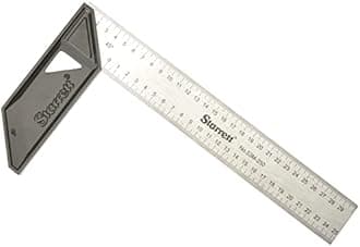 Starrett Carpenter Square - K53M-250-S Stainless Steel Angle Ruler Carpentry 250mm (10”) - Aluminium Alloy Handle for Craftsman Woodworking (Pack of 2)