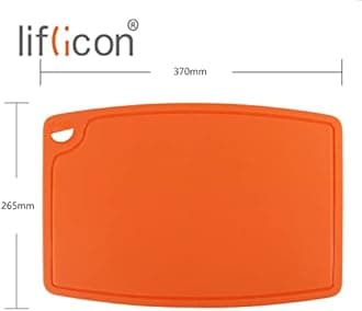 Liflicon Extra Large Thick Silicone Cutting Board 14.6'' x 10.43'' Chopping Board Flexible Cutting Mats Dishwasher Safe-Orange