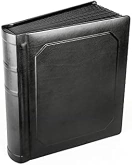 Professional Leatherette Bound Slip-in Photo Album, Holds 30 8x10 Photos (15 Page), Black