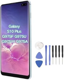 ​for Galaxy S10 Plus G975F G975U G975W G975A 6.4inch AMOLED LCD Screen Touch Assembly with Frame Original Size, Phone Digitizer Screen Replacement Kit