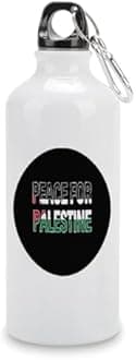 Peace for Palestine Water Bottles Palestine National Flag Aluminum Water Bottle 20 OZ Portable Cycling Water Bottle for Riding Camping Sports Workouts