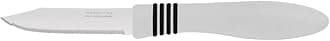 Tramontina Cor&Cor 2 Pieces Paring Knife Set with Stainless Steel Blade and White Polypropylene Handle