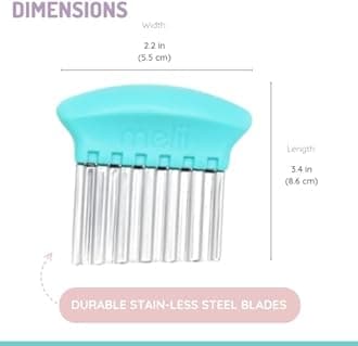 melii Stainless Steel Crinkle Cutters, 3-Pack, Wavy Knives with 3 Different Blades, Perfect for Cutting Vegetables, French Fries, Cheese, Sandwiches, Fruits - Blue, Mint, Lime