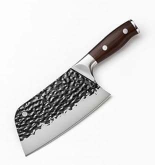 Machado Professional Damascus Serbian Full Tang Butcher Knife, Hand-Forged Precision, Ideal for Meat and Poultry