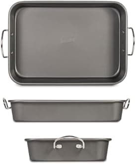 Glad Roasting Pan Nonstick 11x15 - Heavy Duty Metal Bakeware Dish with Rack - Large Oven Roaster Tray for Baking Turkey, Chicken, and Veggies