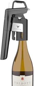 Coravin Timeless Six Plus Wine Storage System - Glass Wine Saver - 3 Pure Argon Gas Capsules, 6 Screw Caps and Wine Aerator - Piano Black