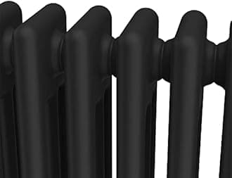 Warmehaus Traditional Radiator Triple Column Black Horizontal Cast Iron Style Central Heating Radiator - 300x1460mm