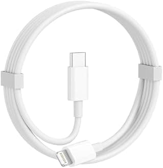 100FIT USB C To Lightning Cable 1M iPhone Fast Charger Cable USB-C Power Delivery Charging Cord For iPhone 14/13/12/12 PRO Max/12 Mini/11/11PRO/XS/Max/XR/X/8/8Plus/iPad Pack Of 1, White