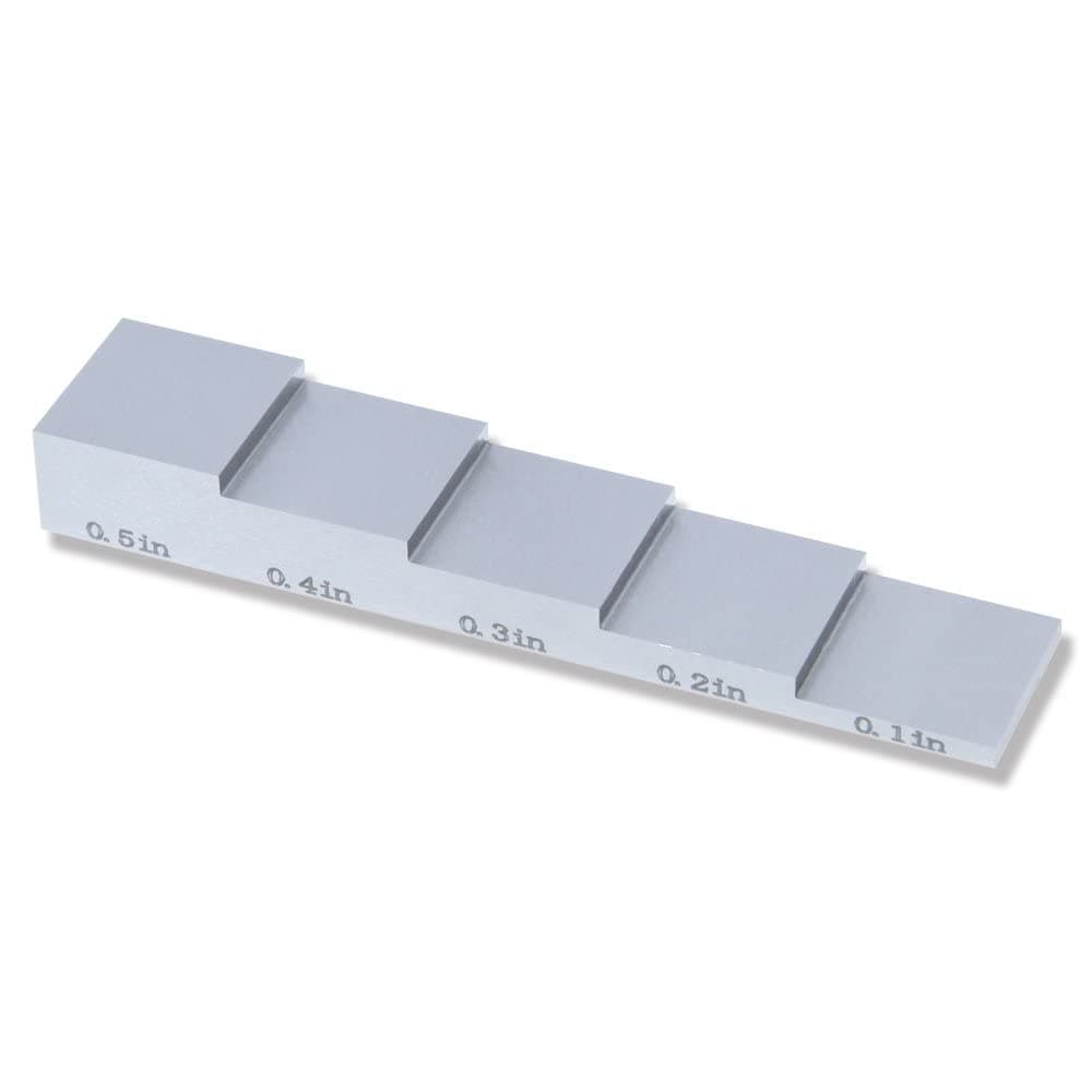 5 Step Test Calibration Block Step Wedge for Thickness and Linearity Calibration for Ultrasonic Thickness Gauge in NDT Testing #1018 Steel 0.100'' 0.200'' 0.300'' 0.400'' 0.500''
