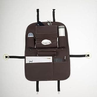 Backseat Car Organizer, PU Leather Car Seat Back Organizer Travel Storage Bag Holder Pocket Kick Mats Back Seat Protector Car Back Seat Organizer for Kids, Universal Car Travel Accessories