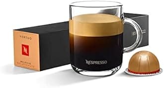 NESPRESSO Coffee Pods 50 Capsules VertuoLine Machine Espresso Sleeves Light/Medium/Dark Roast (Choose your flavor Or variety packs) (50 Pods Melozio DECAFFEINATO (Cereal, Honey))