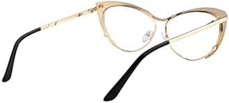Zeelool Oversized Cat Eye Blue Light Blocking Glasses for Women Metal Eyewear Ellen VFM0176