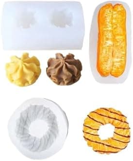 Cake Fondant Mold-Cookie Doughnut Churros Silicone Mold for Chocolate, Candy, Cake Decoration,Polymer Clay, Cupcake Decor, Sugar Craft, Resin Candle Soap Plaster (Cookie doughnut churros)
