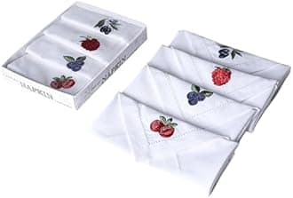 Cotton Textured Cloth Dinner Set of 4– Hemstitched, Machine Washable, Wedding & Thanksgiving Table Use, Cotton Fabric with Retail Gifting Package – Set of 4