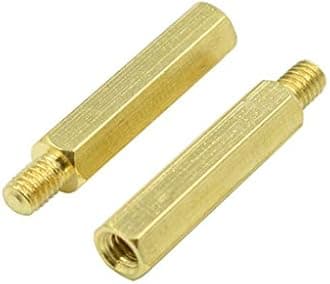 M4 x 25mm + 6mm Male Female Thread Brass Hex Standoff Spacer Screws PCB Pillar - (20 Pcs)