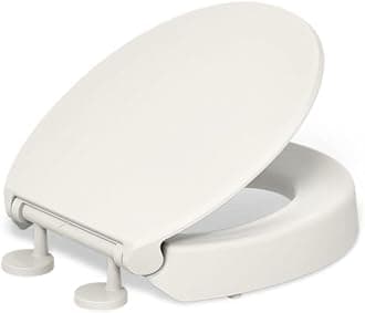 Kohler Hyten Elevated Quiet-Close Round-Front Toilet Seat, Biscuit