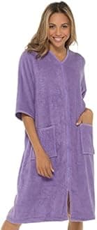 Undercover Ladies Terry Towelling 100% Cotton Zip Through Dressing Gown Drying Bathrobe