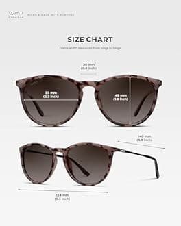 WearMe Pro - Round Retro Polarized Lens Classic Sunglasses for Women