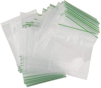 100 Grip Seal Bags 20 x 20mm | Reusable Strong Zip Lock | Small Clear Resealable Plastic Bags | Polythene Packaging for Food Storage, Jewellery - by FOGG Supplies (20mm x 20mm)
