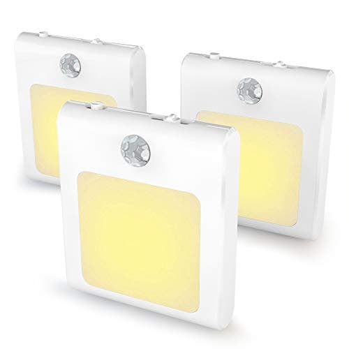 MAZ-TEK Plug in Motion Sensor Dimmable Led Night Lights, Soft Warm White Motion Activated Nightlights for Hallway, Stair, Corridor, Kitchen, Living Room, Garage, Basement, Utility Room, 3 Pack