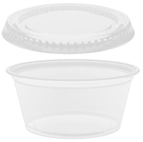 4 Oz. Portion Containers with Lids, Clear, 100 Count,