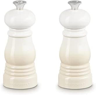 Classic Salt and Pepper Mill Set, Personal Use, Chip-Resistant ABS Plastic, Anti-Corrosion, 11 cm, Meringue, 44900117160000