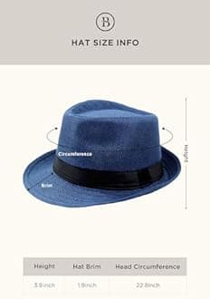 BABEYOND Straw Trilby Fedora Hat for Men-1920s Felt Panama Hat Short Brim Summer Cap with Ribbon