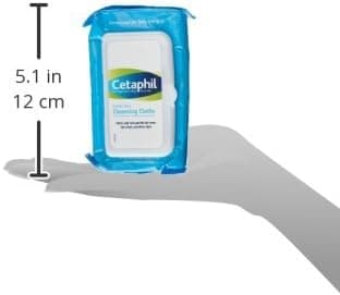 Cetaphil Face and Body Wipes, Gentle Skin Cleansing Cloths, 50 Count, Twin Pack, for Dry, Sensitive Skin, Flip Top Closure, Great for the Gym, Travel, in the Car, Hypoallergenic, Fragrance Free