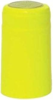 PVC Heat Shrink Capsules With Tear Tabs For Wine Bottles - 60 Count (Gloss Yellow)