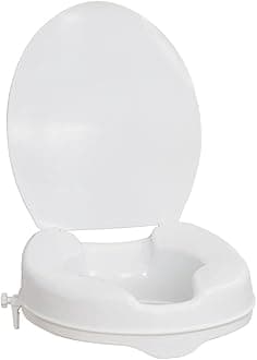 AquaSense Raised Toilet Seat with Lid, White, 2.5 Inches