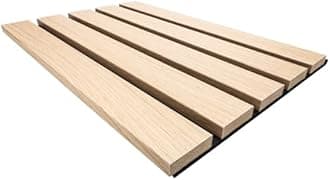 Tuda Grass Direct Premium Acoustic Wall Slatted 3D Wood Veneer Panels - 260cm x 30cm (2 Pack) - Light Oak