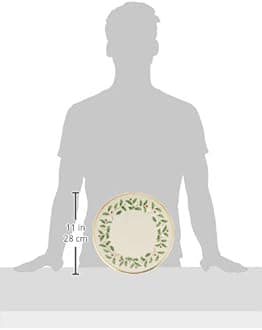 Lenox 146504000 Holiday 10.5" Dinner Plate, 1.65 LB, Red & Green